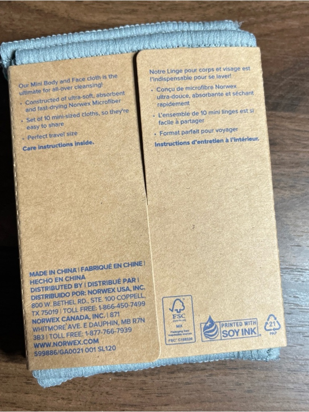 Norwex Mini Body & Face Cloths - Teal and grey - Picture 3 of 4